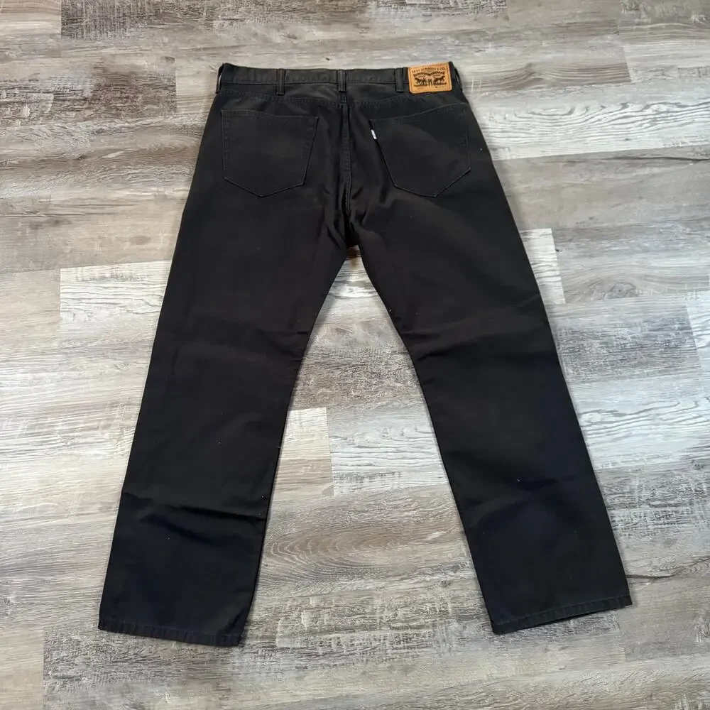 Levi’s 505 Gray Black Denim Jeans Straight Leg Classic Minimalist W38 L30